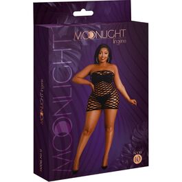 MOONLIGHT - MODEL 10 ZWARTE MESH JURK ONE SIZE / PLUS SIZE
