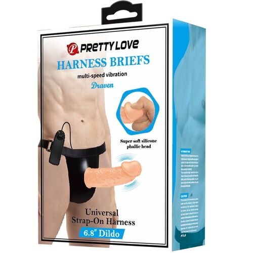 PRETTY LOVE - HARNESS BRIEFS CON VIBRACION DILDO INCLUIDO