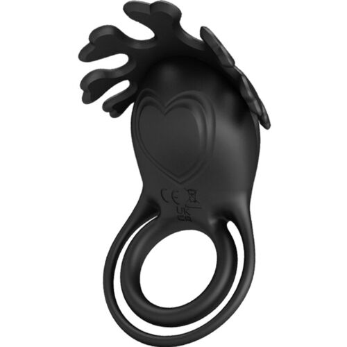 PRETTY LOVE - RUBEN ANILLO VIBRADOR 7 VIBRACIONES SILICONA NEGRO