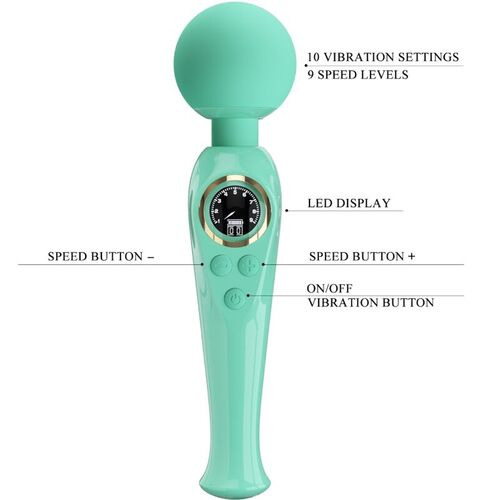 PRETTY LOVE - SKYLER VIBRADOR WAND VERDE