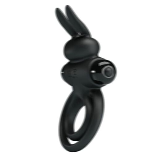 PRETTY LOVE - ANILLO VIBRADOR III CONEJO PARA PENE NEGRO