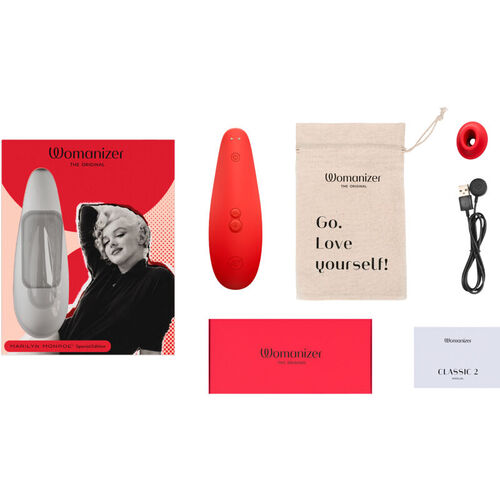 WOMANIZER - MARILYN MONROE CLASSIC 2 ESTIMULADOR DE CLÍTORIS ROJO INTENSO