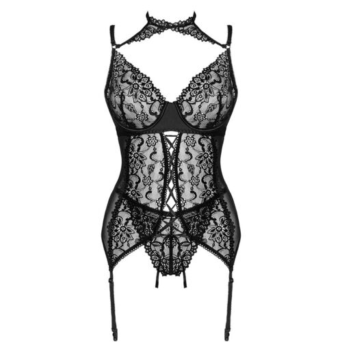 LIVCO CORSETTI FASHION - GIELLANDRA FOR THE SENSES COLLECTION CORSET + PANTY NEGRO S/M