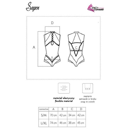 LIVCO CORSETTI FASHION - SAGEN LC 90694 BODY NEGRO S/M