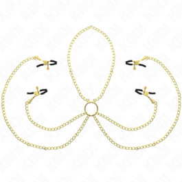 KINK - 4 Nippel- und Kitzlerklammern, verstellbar, Gold
