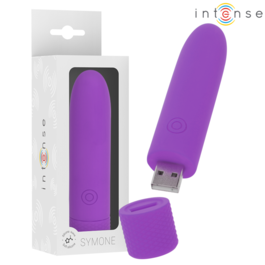 INTENSE - SYMONE  USB WIBRACYJNA KULA 8 WIBRACJI FIOLETOWA 10 X 2,2 CM