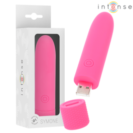 INTENSE - SYMONE  USB WIBRACYJNA KULA 8 WIBRACJI RÓŻOWA 10 X 2,2 CM
