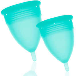 STERCUP - FDA SILIKON-MENSTRUALCUP PACKUNGSGRÖSSE S + L AQUAMARINE