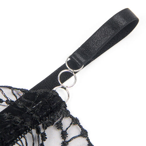 SUBBLIME - 955212 BODY TRANSPARENTE CON ENCAJE HUECO NEGRO S/M