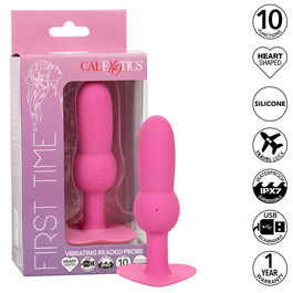 CALEXOTICS - FIRST TIME ANAL PLUG MIT PERLENSONDE 10 VIBRATIONEN ROSA