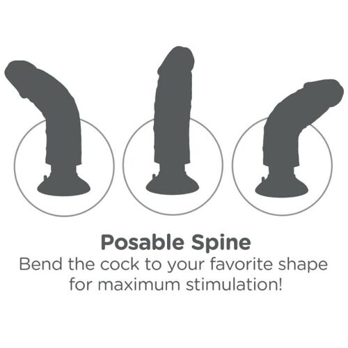 KING COCK - DILDO VIBRADOR MARRÓN 15.24 CM