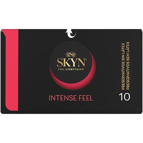 SKYN - PRESERVATIVO INTENSE FEEL TEXTURA CON DISEÑO ONDULADO 10 UNIDADES