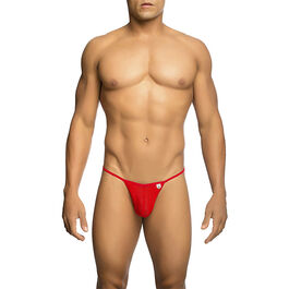 MOB - TANGA TRANSPARENTE CON FORMA DE T ROJO TALLA L/XL