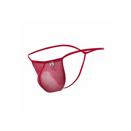 MOB - TANGA TRANSPARENTE CON FORMA DE T ROJO TALLA S/M