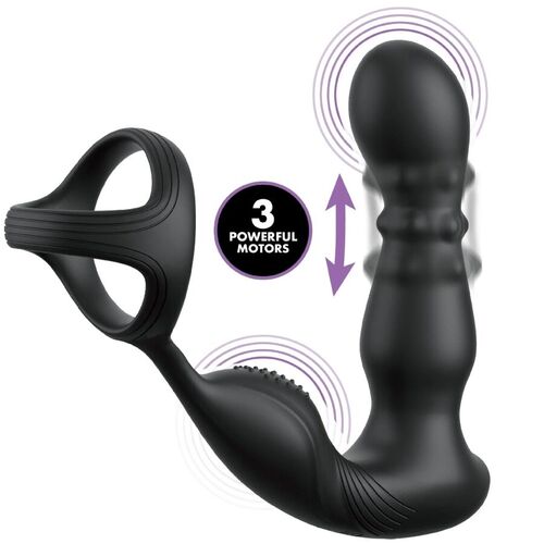 ANAL FANTASY ELITE COLLECTION - ANILLO Y MASAJEADOR ANAL VIBRADOR CON CONTROL REMOTO