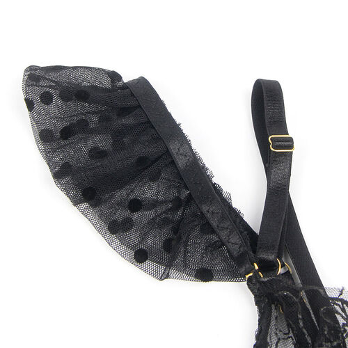 SUBBLIME - 957483 CONJUNTO SUJETADOR Y LIGA DE ENCAJE NEGRO S/M