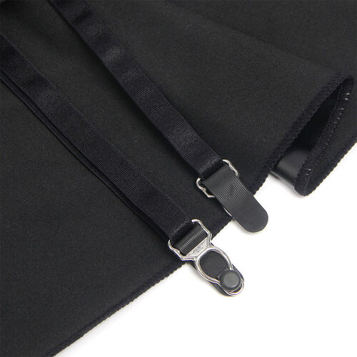 SUBBLIME - 957711 VESTIDO DE CUERO CON CREMALLERA Y ENCAJE NEGRO L/XL