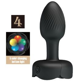 PRETTY LOVE - OLMAN ANAL PLUG MIT LED LICHT SCHWARZ 8,8 CM