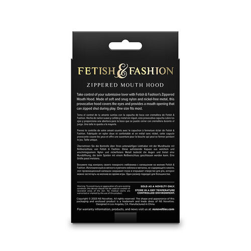 NS NOVELTIES - FETISH & FASHION PASAMONTAÑAS COMPLETO CON CREMALLERA NYLON NEGRO