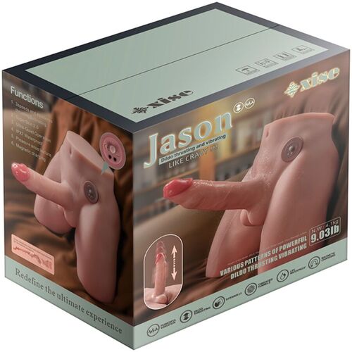 XISE - JASON MASTURBADOR DILDO REALÍSTICO CON THRUSTING Y VIBRACIÓN 17 CM