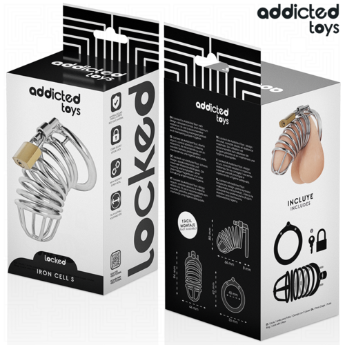 ADDICTED TOYS LOCKED - IRON CELL JAULA PARA PENE DE METAL 4 CM TALLA S