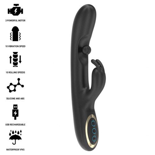 IBIZA - POTENTE VIBRADOR RABBIT CON PERLA ROLLING MASAJEADORA