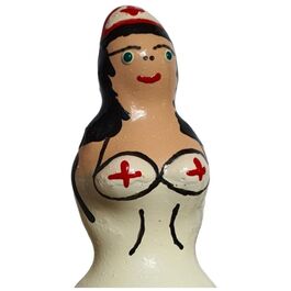 CONDOMERIE - PRÉSERVATIFS FANTAISIE PEINTS À LA MAIN INFIRMIÈRE NOIR