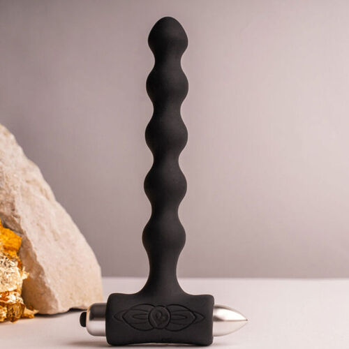ROCKS- OFF - PETITE SENSATIONS PEARLS PLUG ANAL VIBRADOR NEGRO