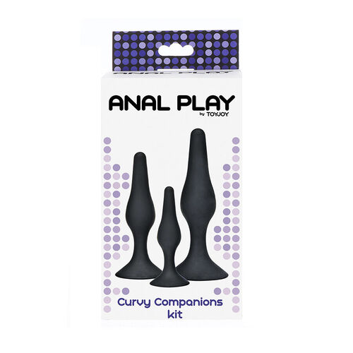 TOYJOY - ANAL PLAY CURVY COMPANIONS PLUG ANAL 3 PIEZAS NEGRO