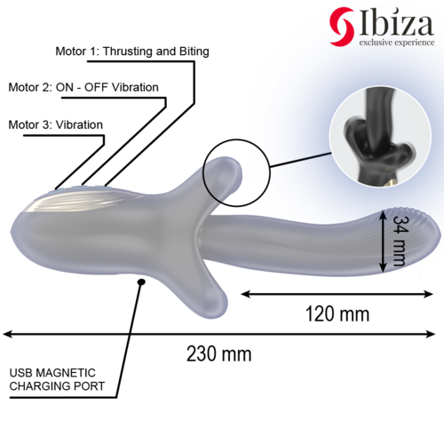 IBIZA - POTENTE VIBRADOR EFECTO THRUSTING Y BITING