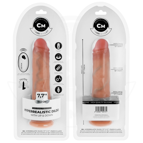 COCK MILLER - DILDO HIPERREALÍSTICO CON VENTOSA Y THRUSTING CON CONTROL REMOTO 19,5 CM