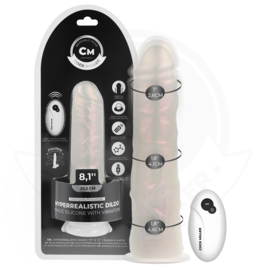 COCK MILLER - DILDO COM VENTOSA, LUZES E VIBRAÇÃO COM CONTROLE REMOTO BRANCO 20,5 CM