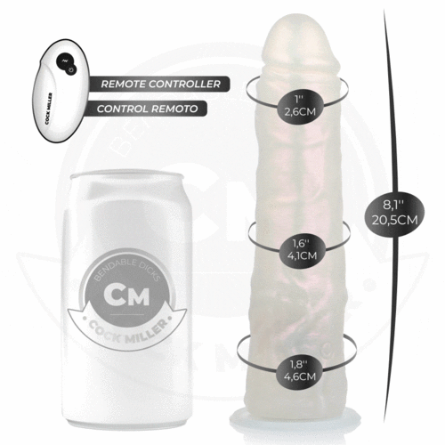 COCK MILLER - DILDO SILICONA 20,5 CM CM , LUCES Y VIBRACIÓN CON CONTROL REMOTO