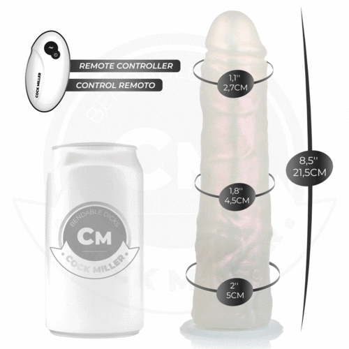 COCK MILLER - DILDO SILICONA 21,5 CM CM , LUCES Y VIBRACIÓN CON CONTROL REMOTO