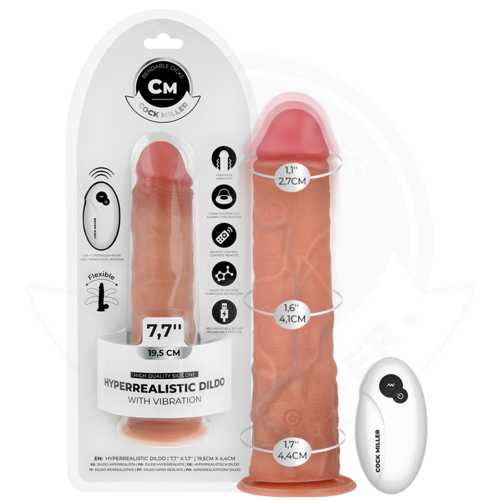 COCK MILLER - DILDO HIPERREALÍSTICO VIBRACIÓN CON CONTROL REMOTO 19,5 CM