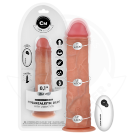 COCK MILLER - DILDO REALISTA COM VENTOSA E CONTROLE REMOTO VIBRAÇÃO 20,5 CM