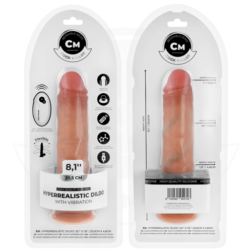 COCK MILLER - DILDO HIPERREALÍSTICO VIBRACIÓN CON CONTROL REMOTO 20,5 CM