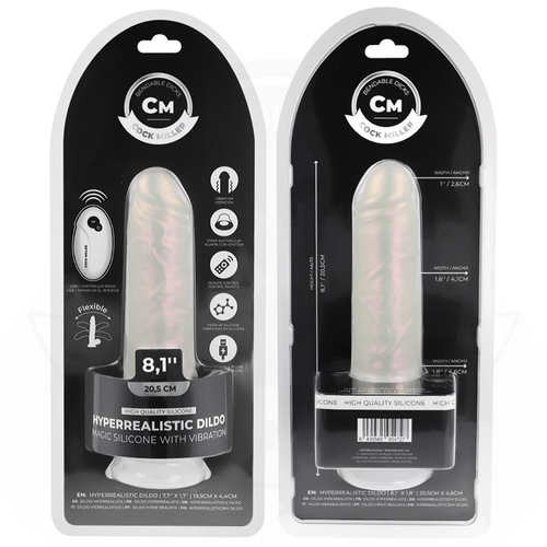 COCK MILLER - DILDO SILICONA 20,5 CM CM , LUCES Y VIBRACIÓN CON CONTROL REMOTO