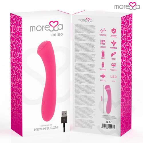 MORESSA - CELSO MASAJEADOR DUO PUNTO G Y SUERO PELVICO PREMIUM SILICONE RECARGABLE