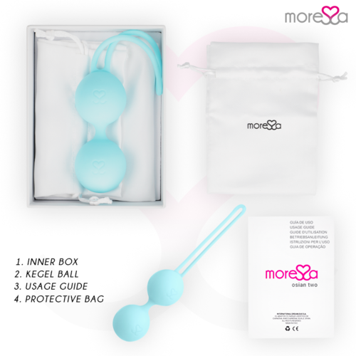 MORESSA - OSIAN TWO ENTRENAMIENTO SUELO PELVICO 101gr PREMIUM SILICONA TURQUESA