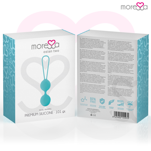 MORESSA - OSIAN TWO ENTRENAMIENTO SUELO PELVICO 101gr PREMIUM SILICONA TURQUESA