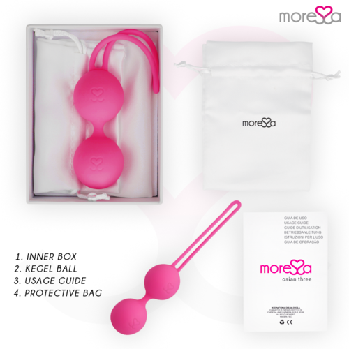 MORESSA - OSIAN THREE ENTRENAMIENTO SUELO PELVICO 85 gr PREMIUM SILICONA ROSA