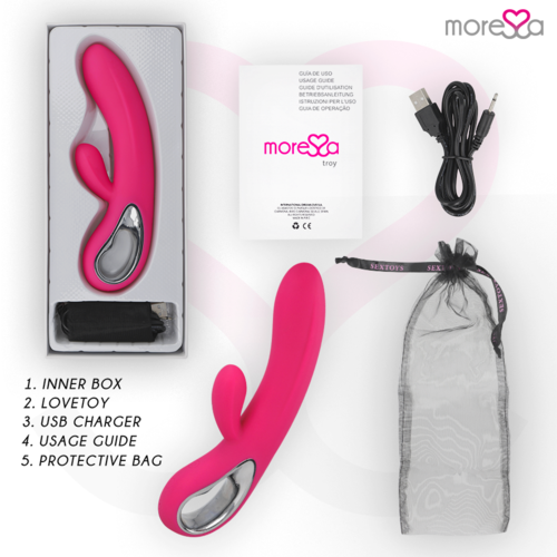 MORESSA - TROY MASAJEADOR PUNTO G Y CLITORIS PREMIUM SILICONE RECARGABLE