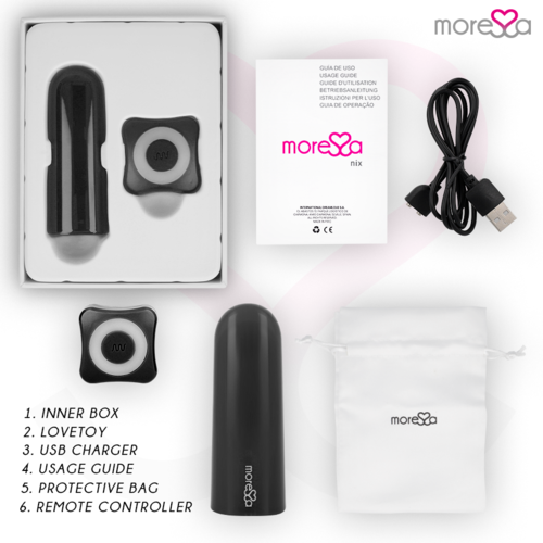 MORESSA - NIX POTENTE VIBRADOR MULTI JUEGOS CONTROL REMOTO NEGRO