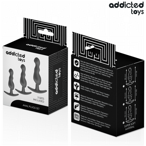 ADDICTED TOYS - SET DE 3 PLUG ANAL SILICONA MODELO 1