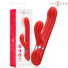 INTENSE - LELE VIBRATEUR MULTIFONCTION ROTATIF & OSCILLANT & STIMULANT ROUGE