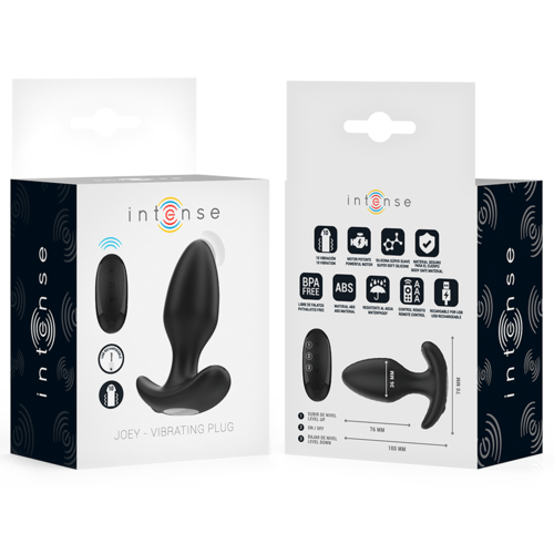 INTENSE - JOEY PLUG ANAL 10 VIBRACIONES NEGRO CONTROL REMOTO