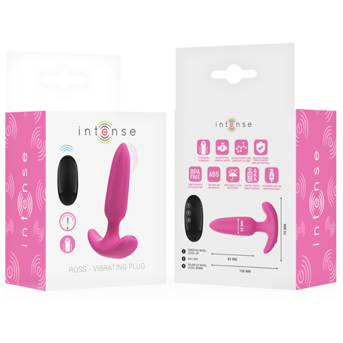 INTENSE - ROSS PLUG ANAL 10 VIBRACIONES ROSA CONTROL REMOTO