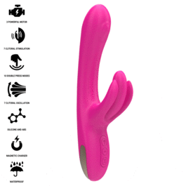 INTENSE - VIBRATORE MULTIFUNZIONE CONIGLIO BRITNEY 23 CM ROSA