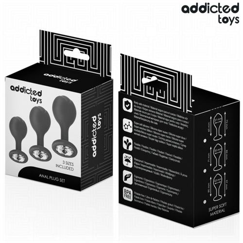 ADDICTED TOYS - SET DE 3 PLUG SILICONA ANAL CON JOYA